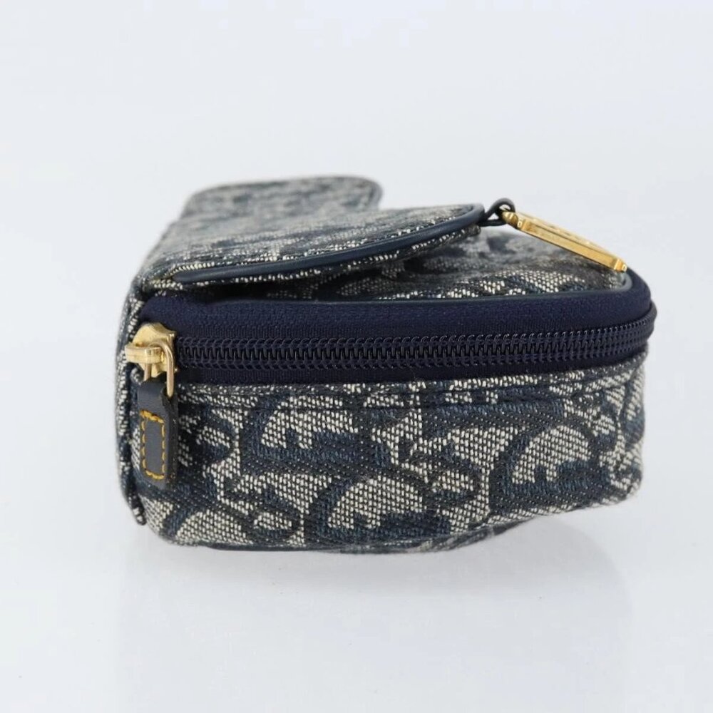 Authentic Christian Dior Trotter Canvas Saddle Pouch Navy Gold bst432-112825 - Picture 7 of 16